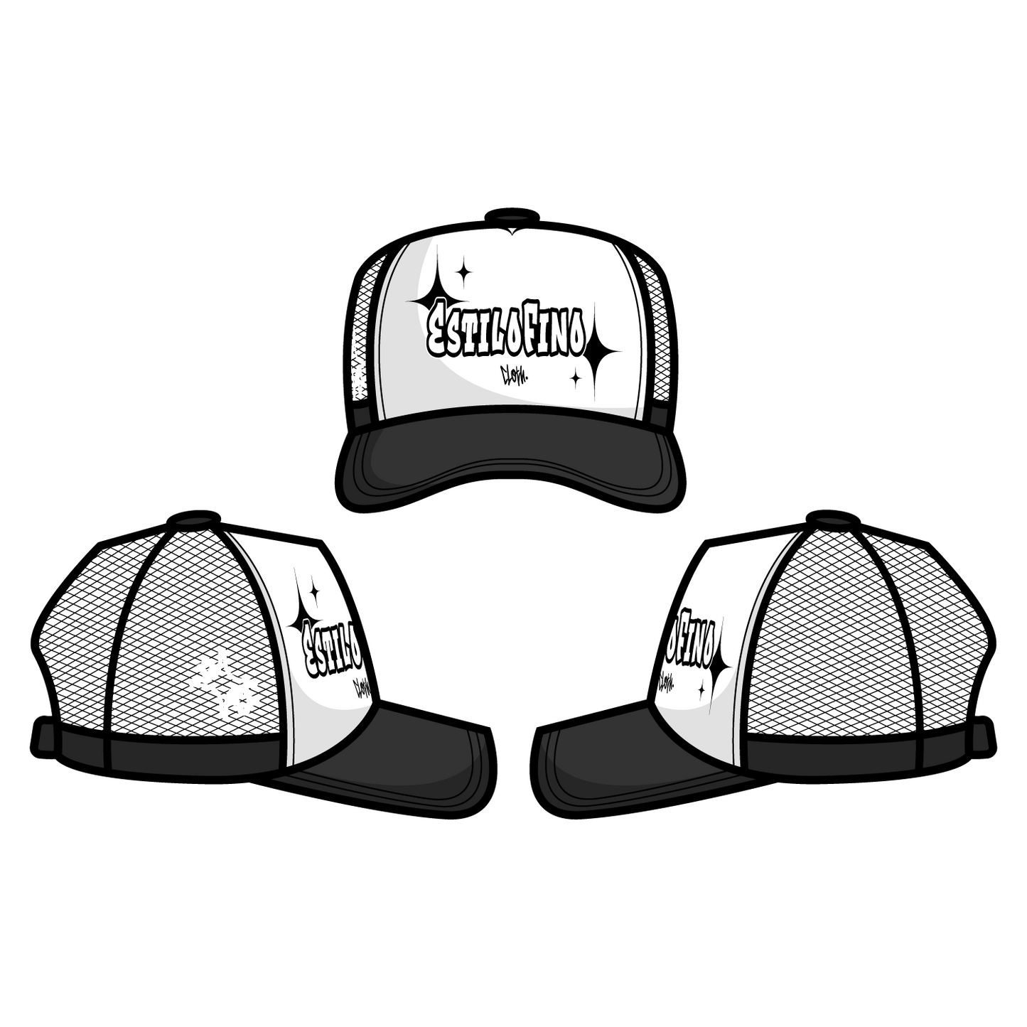 EstiloFinoCloth Black Trucker Hat