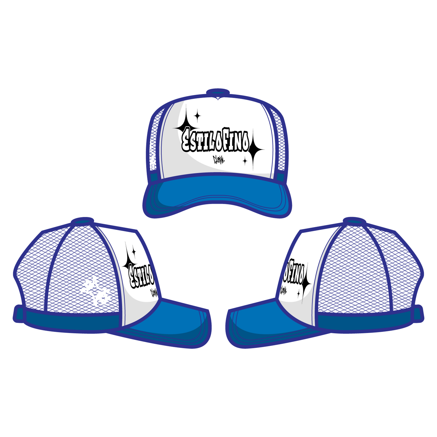 EstiloFinoCloth Blue Trucker Hat