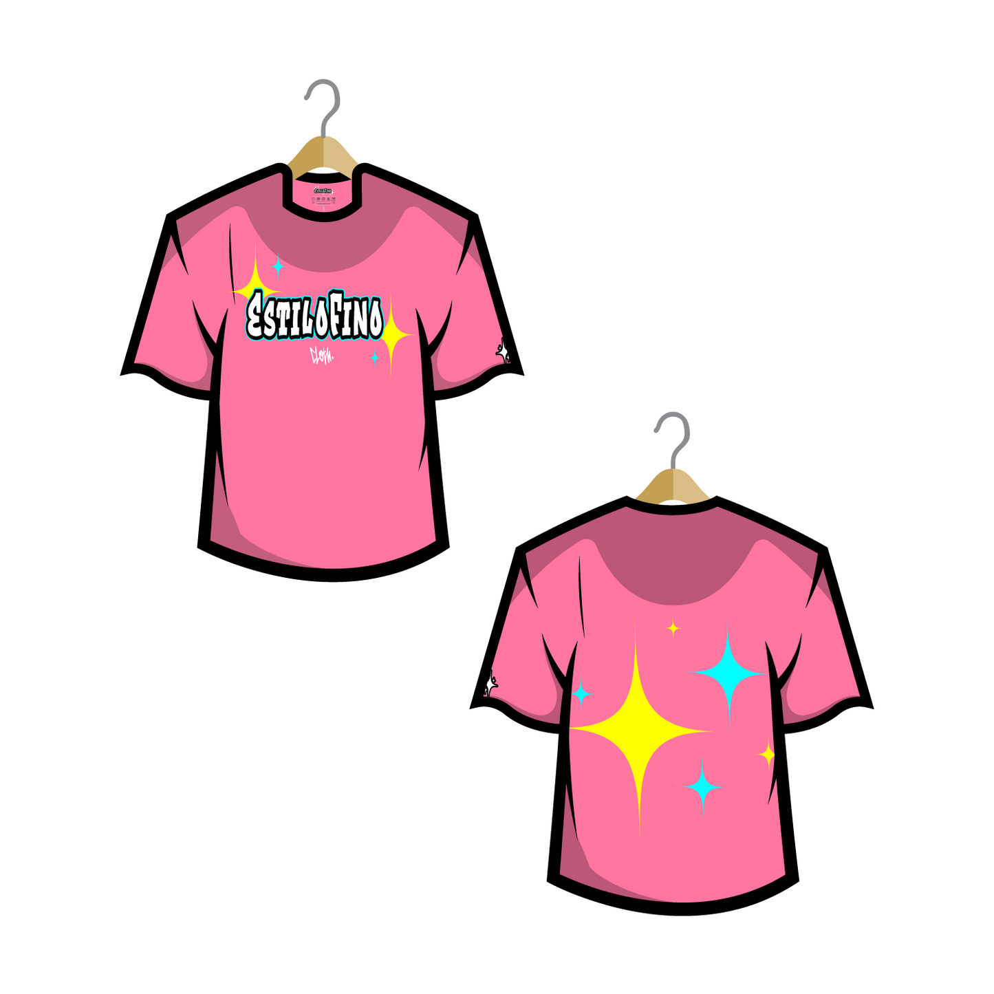 Estilo Fino Pink Short Sleeve T-Shirt
