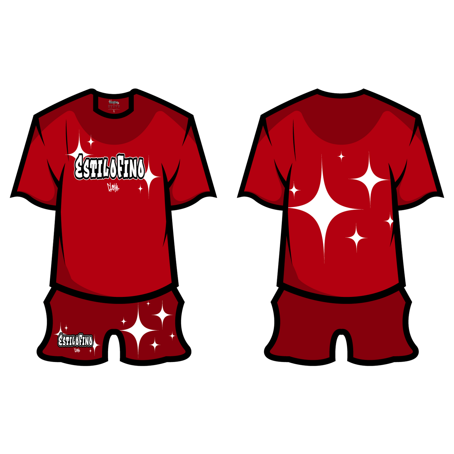 Conjunto PuffPrint EstiloFinoCloth Rojo
