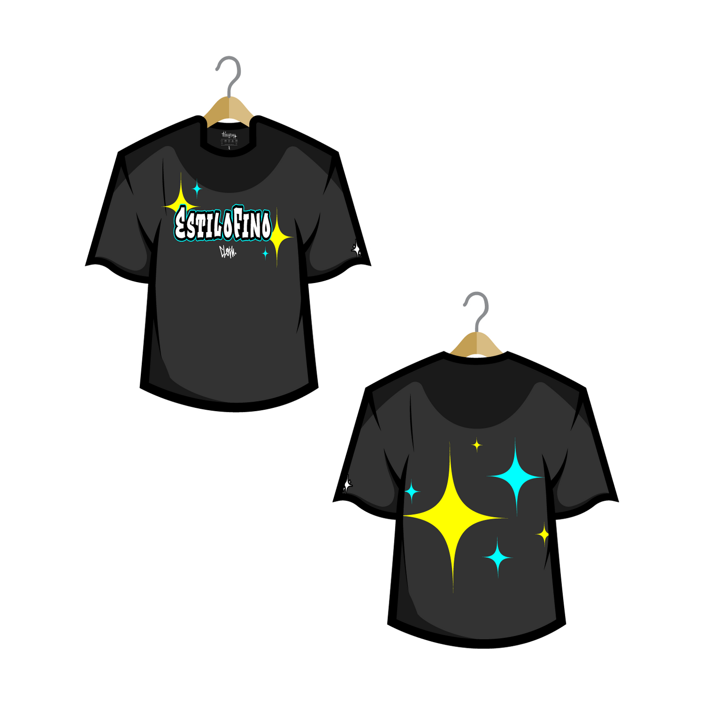 Estilo Fino Black Short Sleeve T-Shirt